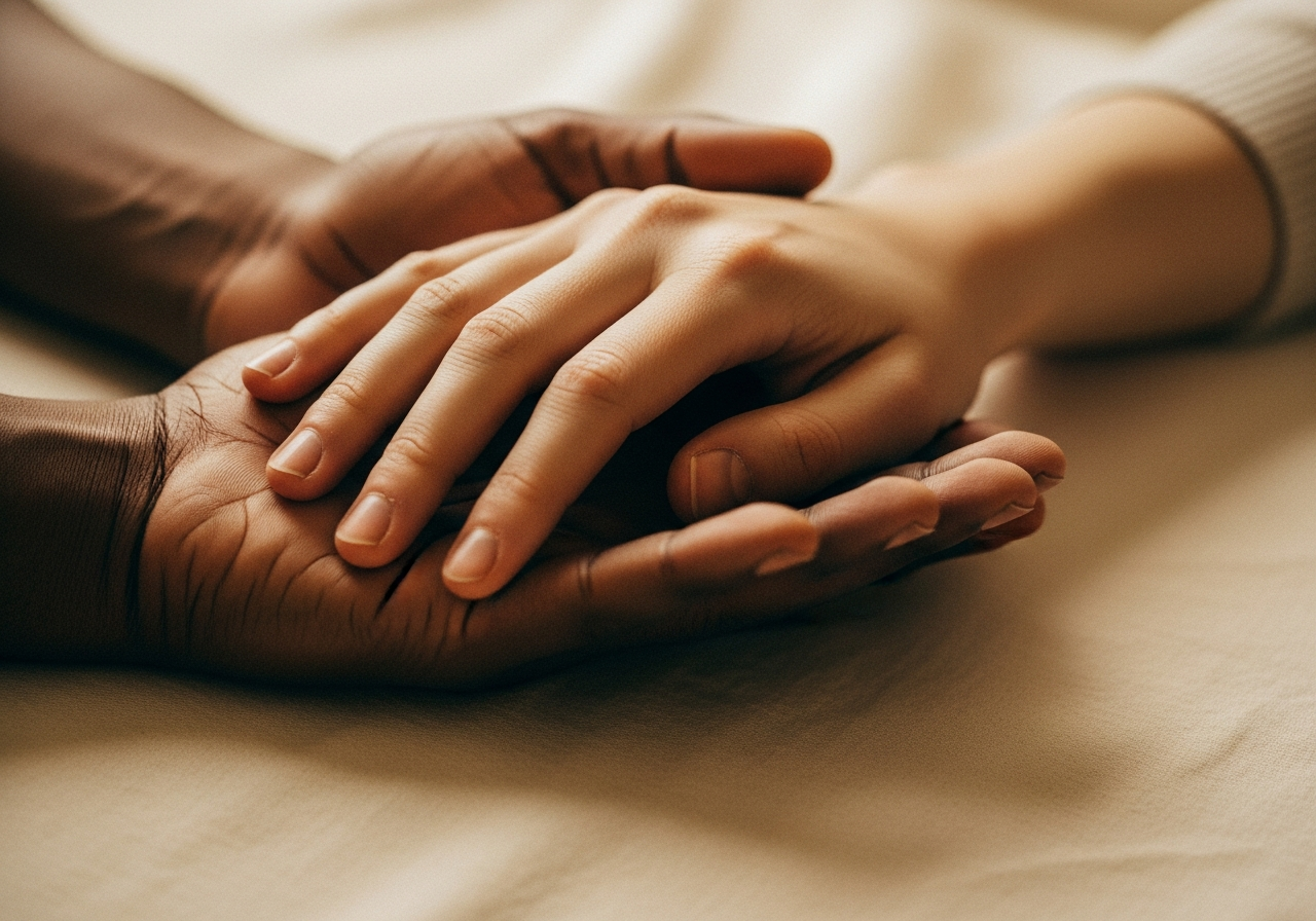 Two hands together